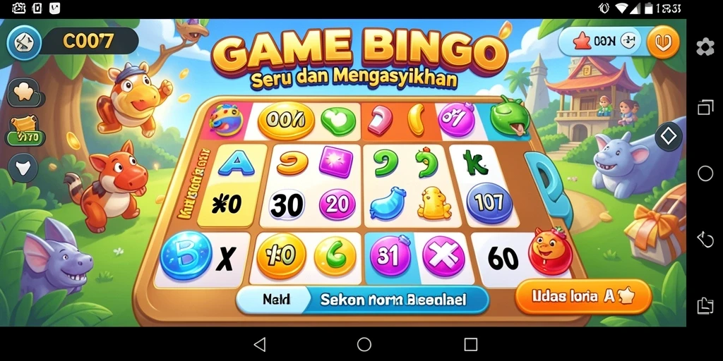 Tampilan gameplay seru C0077 dengan aksi bermain Bingo yang dinamis.