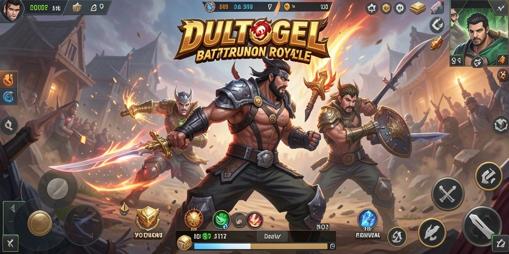 Gameplay intens dalam DULTOGEL Battle Royale yang seru.
