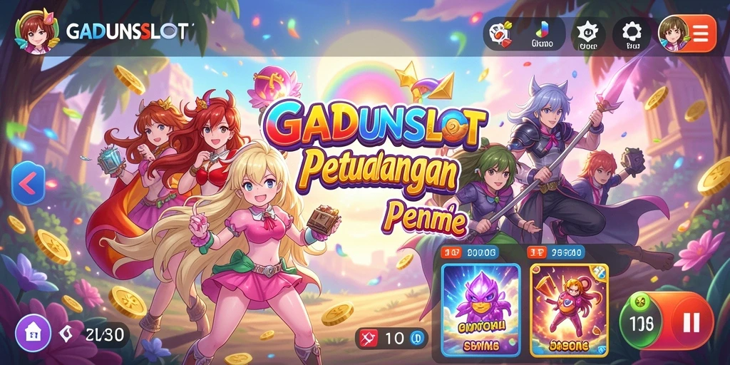 Tampilan menarik dari gameplay GADUNSLOT yang penuh karakter Anime.