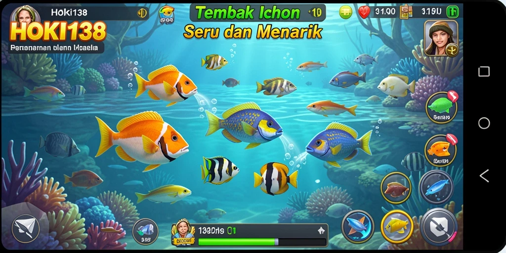 Screenshot HOKI138 menampilkan aksi seru dalam permainan Tembak Ikan.