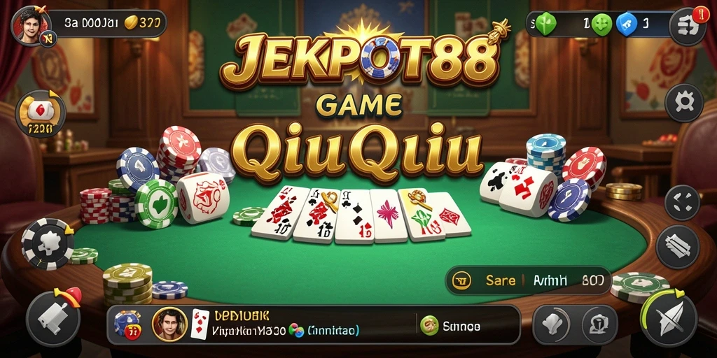 Tampilan gameplay QiuQiu yang menegangkan di JEKPOT88.