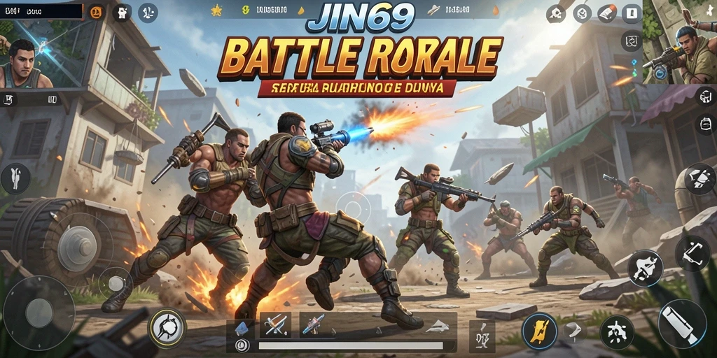 Tampilan seru gameplay Battle Royale di JIN69.