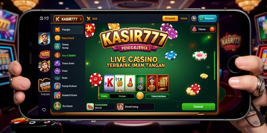 Screenshot gameplay KASIR777 yang menampilkan dealer profesional dan pemain aktif.