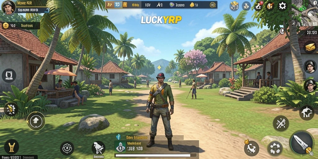 Tampilan gameplay <strong>LUCKYRP</strong> yang ceria dan menantang.