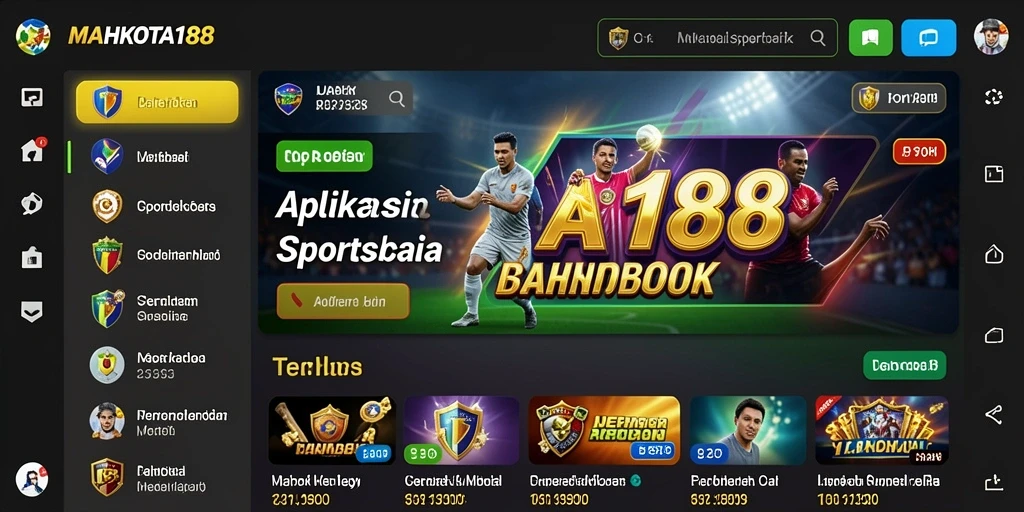 Tampilan screenshot utama <strong>MAHKOTA188</strong> menampilkan pengalaman taruhan olahraga yang mendebarkan.