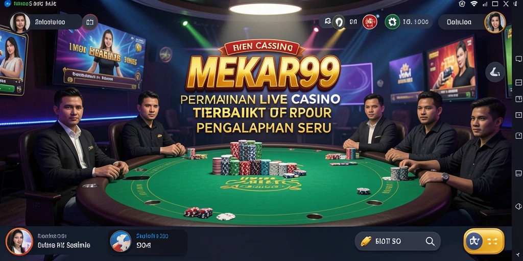 Tampilan gameplay Live Casino MEKAR99 yang menegangkan dan interaktif.