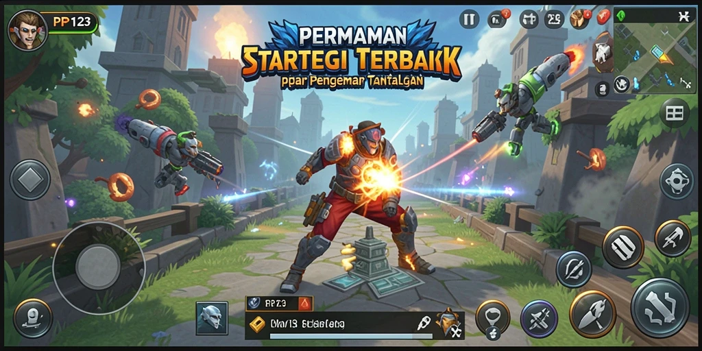 Tampilan gameplay seru dan menantang dari PP123 dalam strategi permainan.