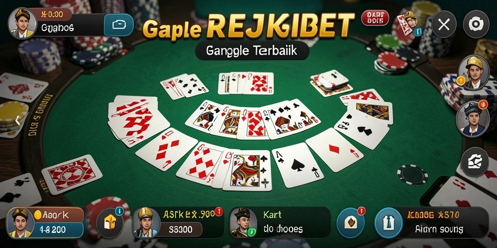 Screenshot gameplay <strong>REJEKIBET</strong> yang menampilkan suasana seru bermain Gaple.