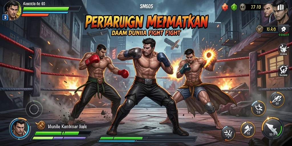 Gameplay SM605 yang intens dan seru dalam pertarungan Fighting.