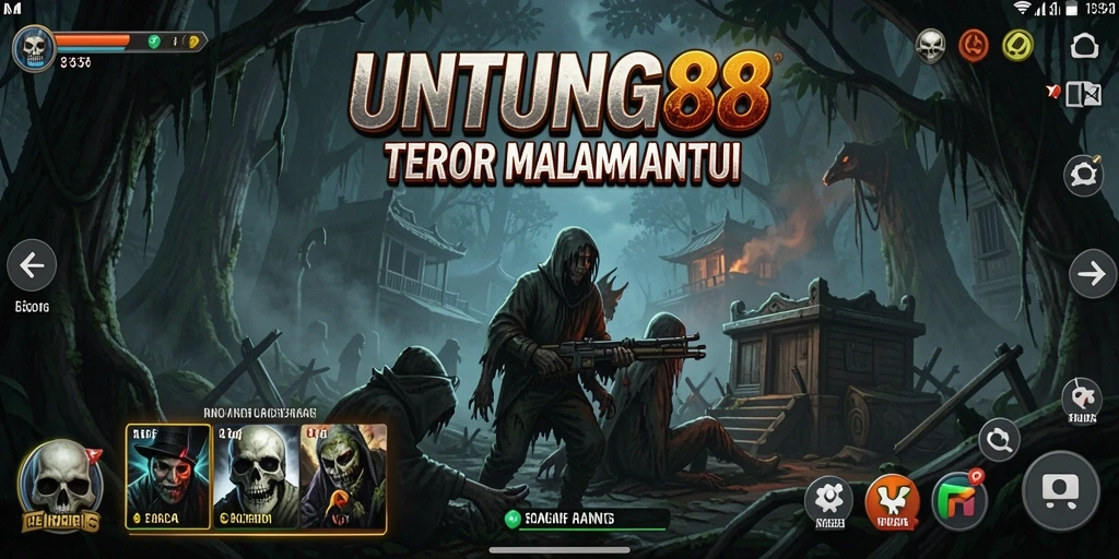 Gameplay UNTUNG88 menampilkan momen mencekam dengan makhluk menyeramkan.