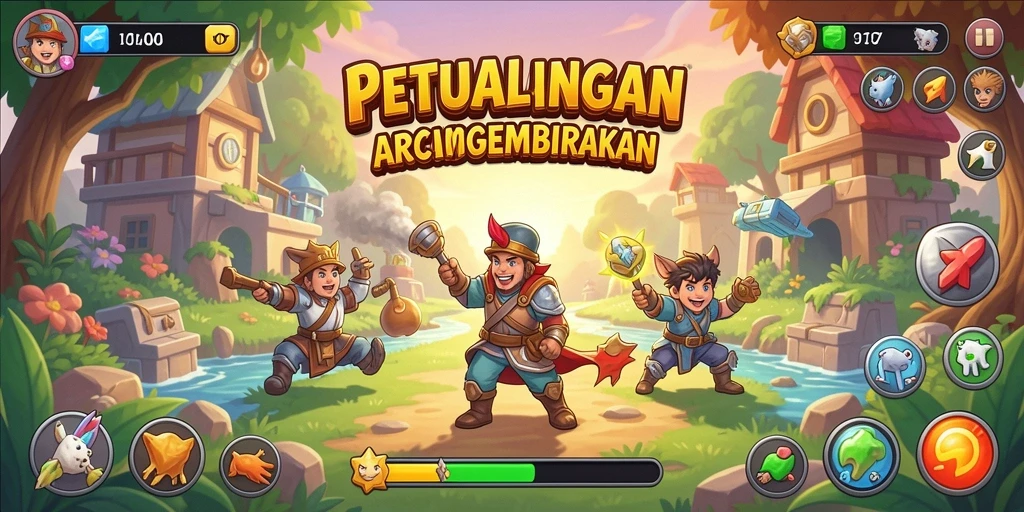Tampilan gameplay V07 yang seru dan penuh warna.