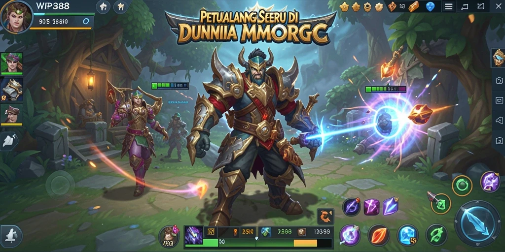 Screenshot gameplay WP888 yang menampilkan aksi seru dalam dunia MMORPG.